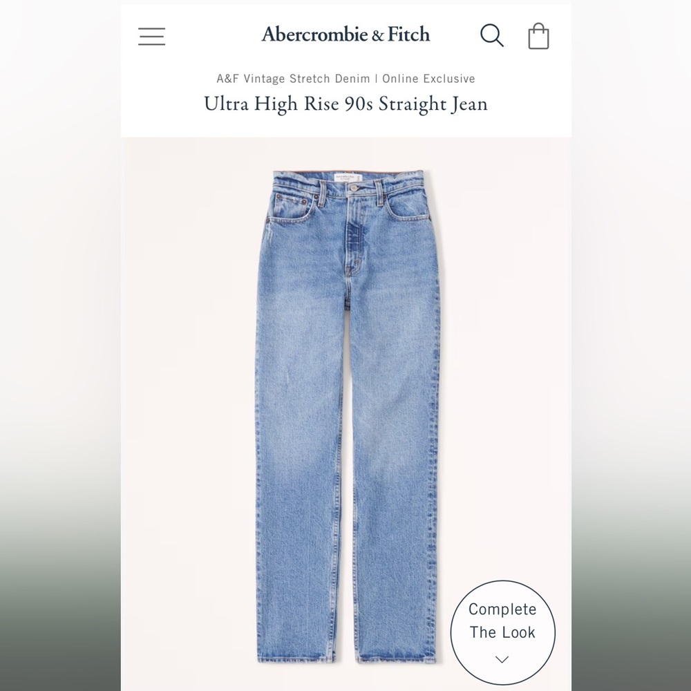 Abercrombie & Fitch The ‘90s Straight ultra high-rise jeans. Size 26